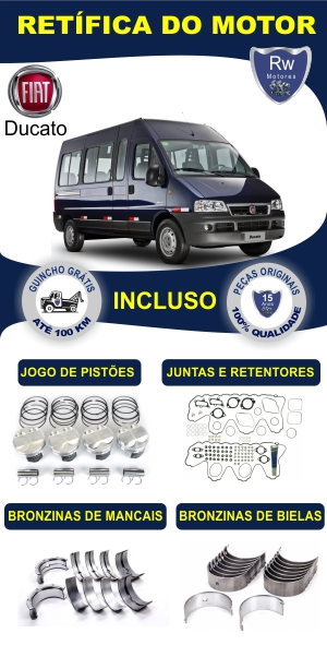 Retífica de motor Fiat Ducato peças originais pacote completo Rw motores